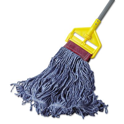 Image showing  Super Stitch Blend Wet Mop Head, Large, Cotton/Synthetic, Blue, 6-Pack