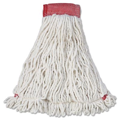 Rubbermaid Web Foot Wet Mop Head, Shrink-Less, Cotton/Synthetic, White, Large, 6-Pack