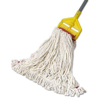 Image showing  Web Foot Wet Mop Head, Shrink-Less, Cotton/Synthetic, White, Large, 6-Pack