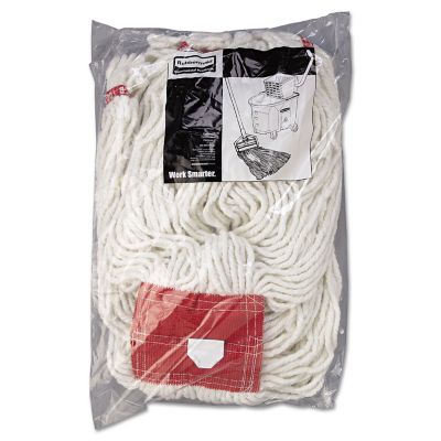 Image showing  Web Foot Wet Mop Head, Shrink-Less, Cotton/Synthetic, White, Large, 6-Pack
