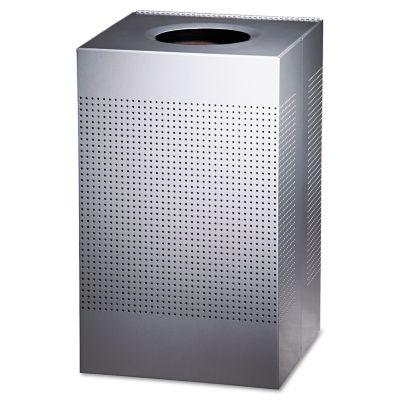 Rubbermaid 20 gal. Designer Line Silhouettes Trash Receptacle, Steel, Silver Metallic -  RCPSC18EPLSM