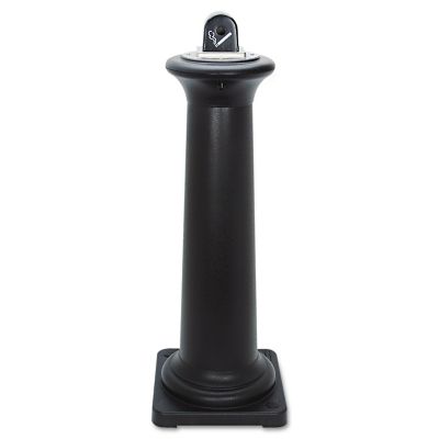 Rubbermaid 22.05 gal. Groundskeeper Tuscan Cigarette Receptacle, Black, 13 x 13 x 38.38 in.