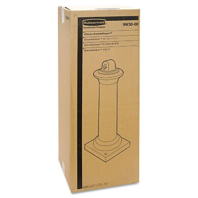 Image showing  22.05 gal. Groundskeeper Tuscan Cigarette Receptacle, Black, 13 in. x 13 in. x 38.38 in.