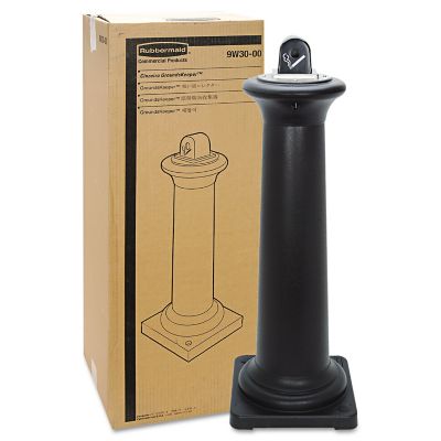 Image showing  22.05 gal. Groundskeeper Tuscan Cigarette Receptacle, Black, 13 in. x 13 in. x 38.38 in.