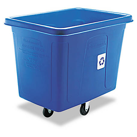 Recycling Cube Truck, 120 gal, 500 lb Capacity, Polyethylene, Blue Recycling Cube Truck, 120 gal, 500 lb Capacity, Polyethylene, Blue