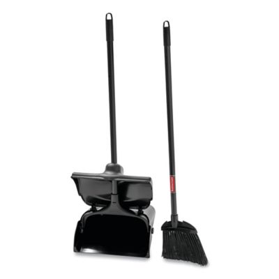 Image showing  12.5 in. Lobby Pro Upright Plastic Dustpan with Cover, Black