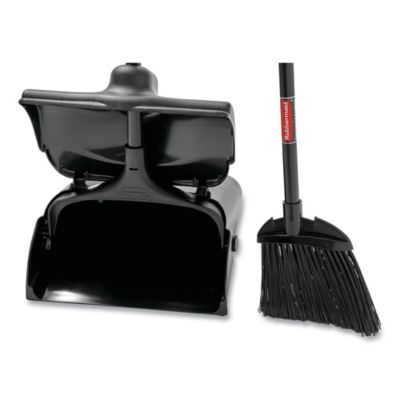 Image showing  12.5 in. Lobby Pro Upright Plastic Dustpan with Cover, Black
