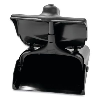 Image showing  12.5 in. Lobby Pro Upright Plastic Dustpan with Cover, Black