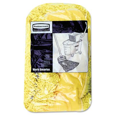 Image showing  Trapper Dust Mop Head, Looped-End Launderable, 5 in. x 24 in., Yellow