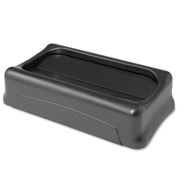 Rubbermaid Slim Jim Swing Top Waste Container Lid, 11.38 x 20.5 x 5 in., Plastic, Black, Rectangular