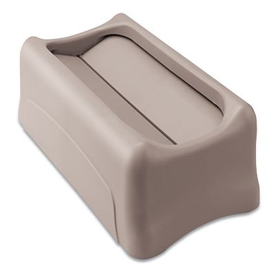 Image showing  Rectangular Plastic Swing Lid for Slim Jim Trash Cans, Gray