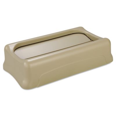 Rubbermaid Slim Jim Swing Waste Container Lid, 11.38 x 20.5 x 5 in., Beige, Plastic, Rectangular