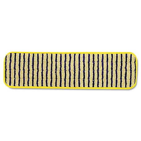 Rubbermaid Microfiber Scrubber Pad, Vertical Polyprolene Stripes, 18 in., Yellow, 6-Pack