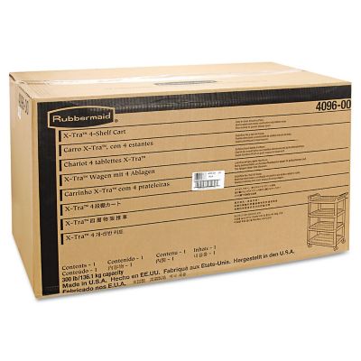 Image showing  4-Shelf 300 lb. Capacity Open Sided Utility Cart, 40.63 in. x 20 in. x 51 in., Black