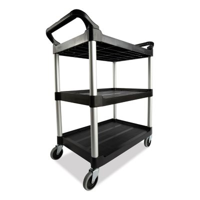 Image showing  3-Shelf 300 lb. Capacity Open Sided Utility Cart, 40.63 in. x 20 in. x 37.81 in., Black