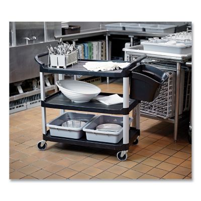 Image showing  3-Shelf 300 lb. Capacity Open Sided Utility Cart, 40.63 in. x 20 in. x 37.81 in., Black