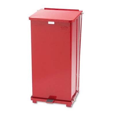 Rubbermaid 24 gal. Defenders Biohazard Step Can, Square, Steel, Red