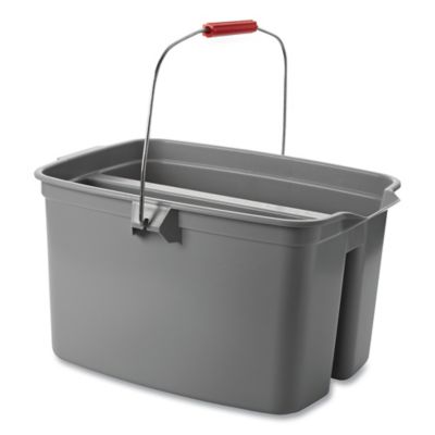 Image showing  19 qt. Plastic Double Utility Pail, Gray