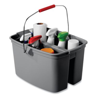 Image showing 5 th Rubbermaid 19 qt. Plastic Double Utility Pail, Gray