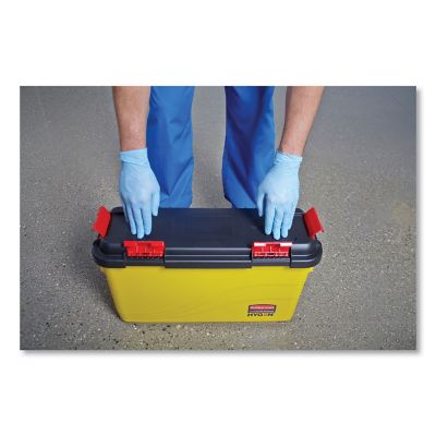 Image showing  6.8 gal. Mop Charging Bucket, Yellow, Plastic, Pedal Wringer