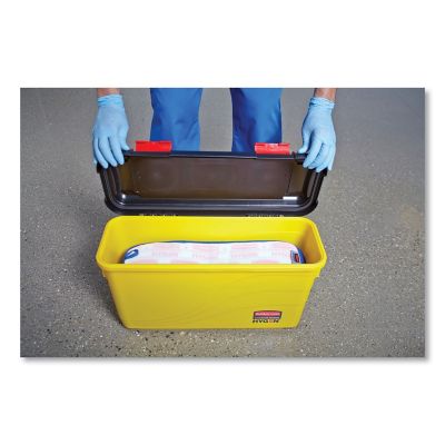 Image showing  6.8 gal. Mop Charging Bucket, Yellow, Plastic, Pedal Wringer