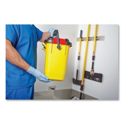 Image showing 5 th HYGEN 6.8 gal. Mop Charging Bucket, Yellow, Plastic, Pedal Wringer