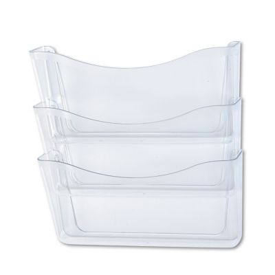 Rubbermaid 3-Pocket Unbreakable Wall File Set, Letter, Clear, 13.75 in. W x 29.38 in. H