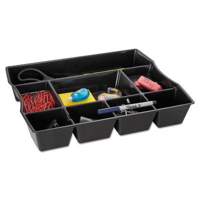 Image showing  9-Compartment Deep Drawer Organizer, Plastic, 11-7/8 in. x 14-7/8 in. x 2-1/2 in., Black