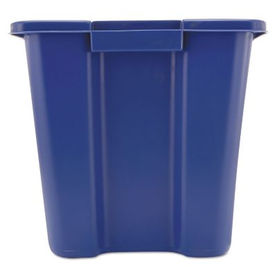 Image showing  14 gal. Rectangular Stacking Recycle Bin, Polyethylene, Blue