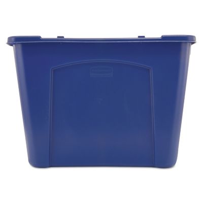 Image showing  14 gal. Rectangular Stacking Recycle Bin, Polyethylene, Blue