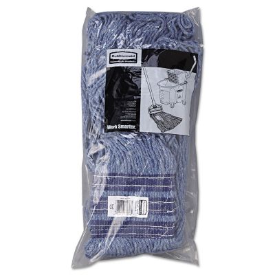 Image showing 1 th Rubbermaid Universal Headband Wet Mop Head, Cotton/Synthetic, 24 oz., Blue, 12-Pack