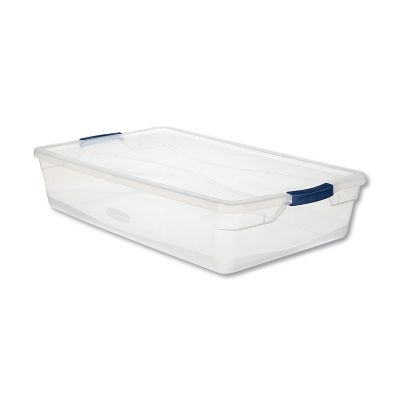 Rubbermaid Clever Store Basic Latch-Lid Container, 41 qt., Clear