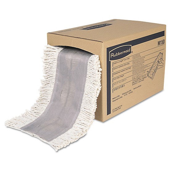 Cut To Length Dust Mops, Cotton, White, Cut-End, 5 x 40 Ft, 1 Box Cut To Length Dust Mops, Cotton, White, Cut-End, 5 x 40 Ft, 1 Box
