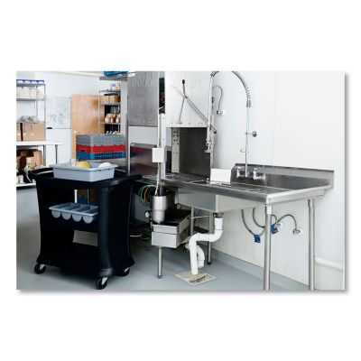 Image showing 5 th Rubbermaid 4-Compartment Plastic Commercial Cutlery Bin, 21-1/4 in., Gray