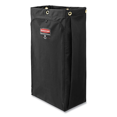 Rubbermaid Fabric Cleaning Cart Bag, 26 gal., 17.5 in. x 33 in., Black