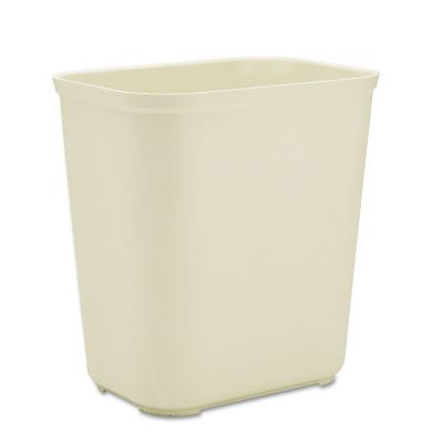 Rubbermaid 7 gal. Fire-Resistant Wastebasket, Rectangular, Fiberglass, White