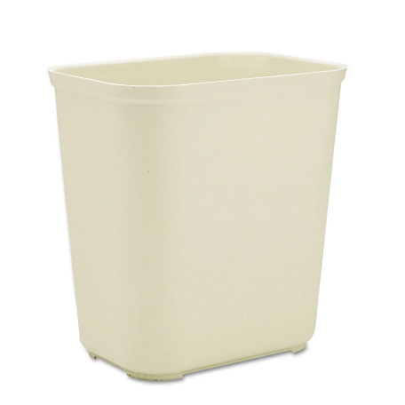 Rubbermaid 7 gal. Fire-Resistant Wastebasket, Rectangular, Fiberglass, White