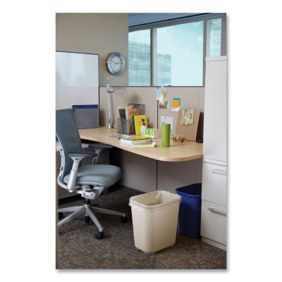 Image showing  7 gal. Fire-Resistant Fiberglass Wastebasket, White