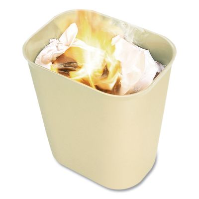 Image showing  7 gal. Fire-Resistant Fiberglass Wastebasket, White