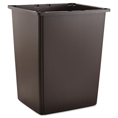 Rubbermaid 56 gal. Glutton Trash Container, Rectangular, Brown