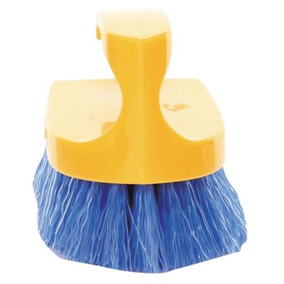 Image showing  6 in. Long Handle Scrub Brush, Yellow/Blue