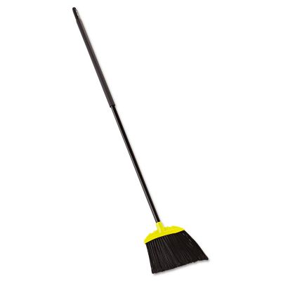 Rubbermaid 11.88 in. Jumbo Smooth Sweep Angled Broom, 46 in., Black/Yellow, 6-Pack