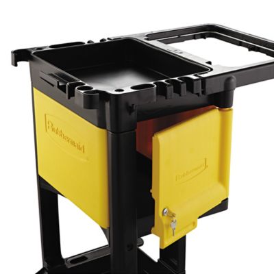 Image showing  Commercial Cleaning Cart Locking Cabinet, Yellow