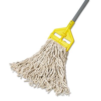 Image showing  Economy Cut-End Cotton Wet Mop Head, 16 oz., 1 in. Band, White, 12-Pack