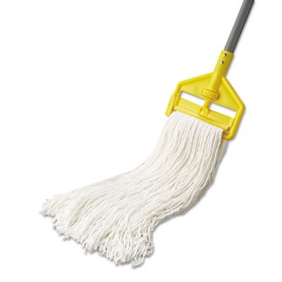 Image showing 1 th Rubbermaid Economy Cut-End Rayon Mop Head, 24 oz., 1 in. Band, White, 12-Pack