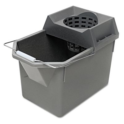 Rubbermaid 15 qt. Pail/Strainer Combination Bucket, Steel Gray