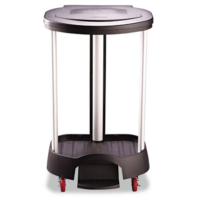 Rubbermaid 30 gal. Premium Aluminum/Plastic Step-On Linen Hamper, Black