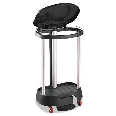 Image showing  30 gal. Premium Aluminum/Plastic Step-On Linen Hamper, Black