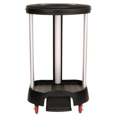 Image showing  30 gal. Premium Aluminum/Plastic Step-On Linen Hamper, Black