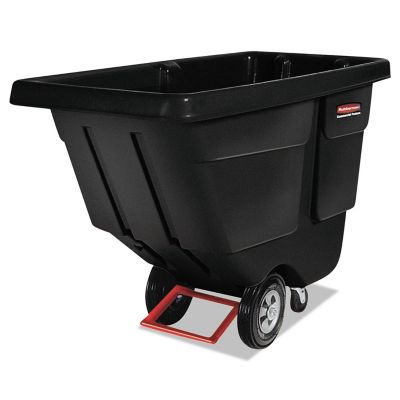 Rubbermaid 202 gal. Roto-Molded Tilt Truck, Rectangular, Plastic, Black, 450 lb. Capacity